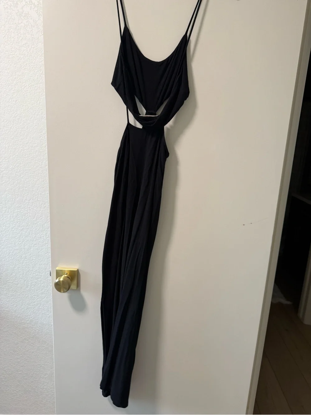 Free People Beach Black Cutout Spaghetti-Strap Midi Dress - Picture 4 of 5